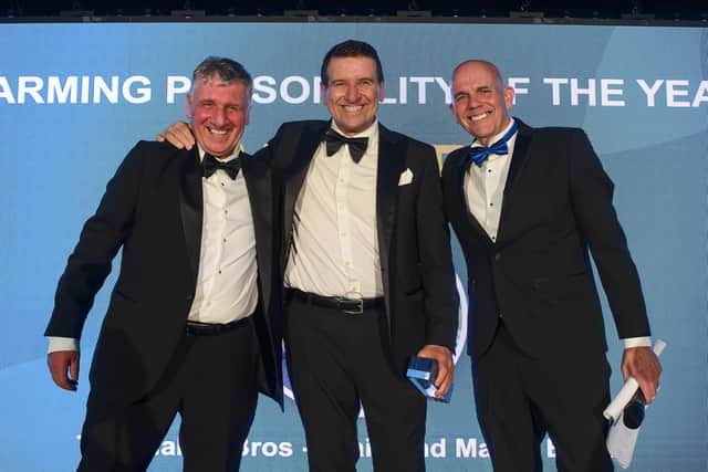 Farming Personality of the Year Award winners The Blakey Brothers with host Chris Berry.