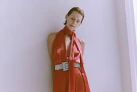 Bernadette Gledhill wearing red all-in-one. She loves off-duty looks too. "Style does come with confidence but the best tip is to experiment and try different things to take you away from your normal style," she says. Picture: Sylwia Szyplik, Bernie's agency is J'adore Models in Manchester.