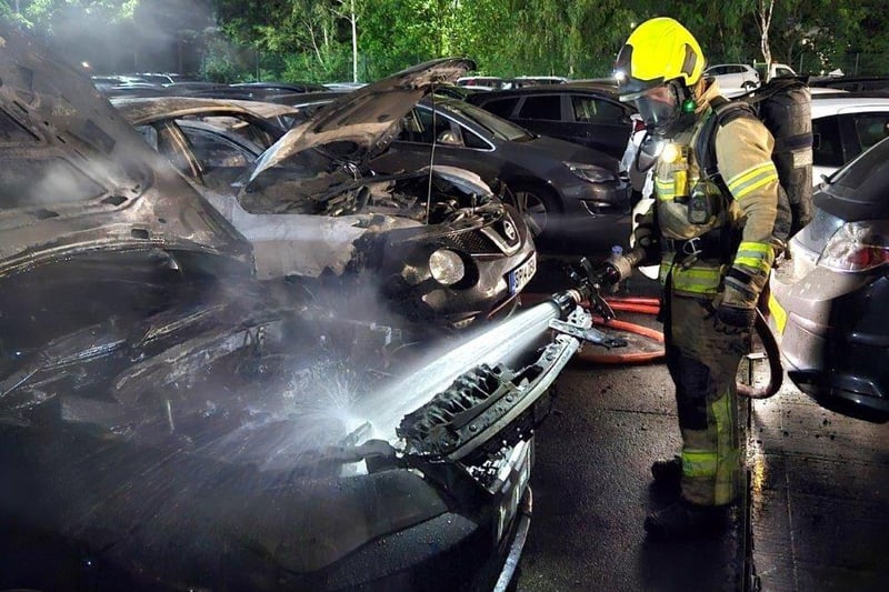 Crews attended a large number of vehicles on fire near Parkway Drive, Sheffield in the early hours of Wednesday morning.
