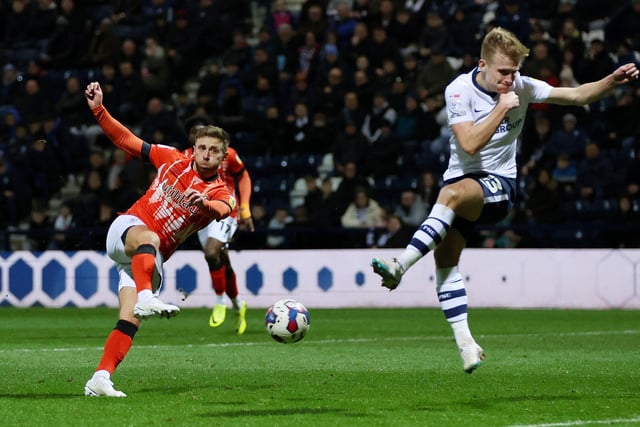 The Luton midfielder caused plenty of problems for Preston in their 1-1 draw. He had four shots, made seven key passes and completed five successful dribbles.