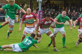 Wharfedale (green shirts) fell to a narrow defeat at Chester in National Two North on Saturday. (Picture: Kelvin Stuttard)