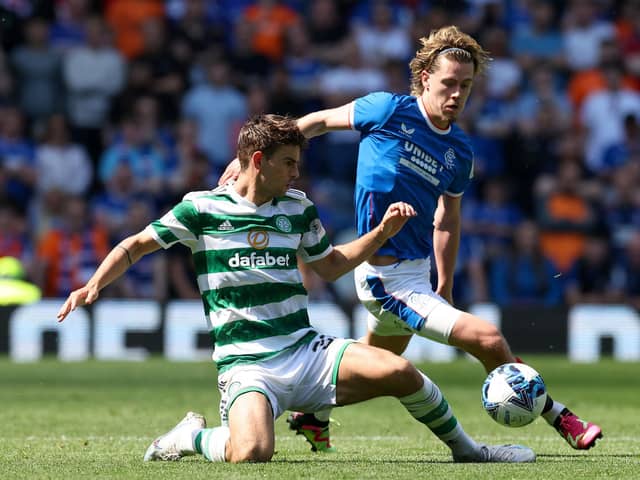 Celtic midfielder Matt O’Riley was reportedly the subject of a £10m bid from Leeds United. Image: Ian MacNicol/Getty Images