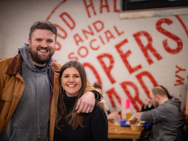 Luke and Elena O’Brien at the opening of Coopers Yard. Picture: Dan Andrews