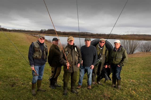 The Methley Fly Fishing Syndicate, pictured at Parlour Pit Lake, Methley. Pictured from the left ar John Crampton, Mick Pygott, Alec Lumley Dave beckett  Vic Bell  and Alan Darton