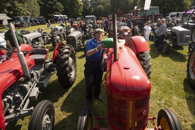 John Stanley Shipton from Ripon fills up his 1940 Massey Harris 101 Junior Tractor Picture taken by Yorkshire Post Photographer Simon Hulme 10th June 2023