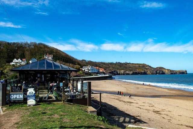 The Sandsend Cafe where people regularly walk along the beach. Sandsend beach has a rating of four and a half stars on TripAdvisor with 1,321 reviews.
