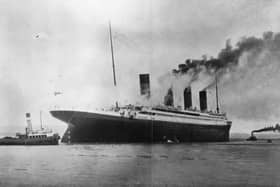 The Titanic, which sank on its maiden voyage to America in 1912, seen on trials in Belfast Lough.  Photo by Topical Press Agency/Getty Images.