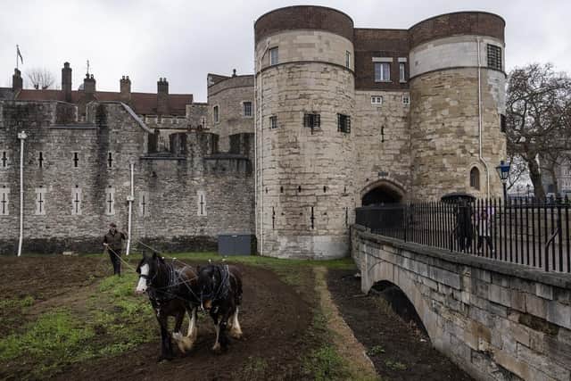 The moat besides the Tower of London where the Crown Jewels are kept. (Pic credit: Dan Kitwood / Getty Images)