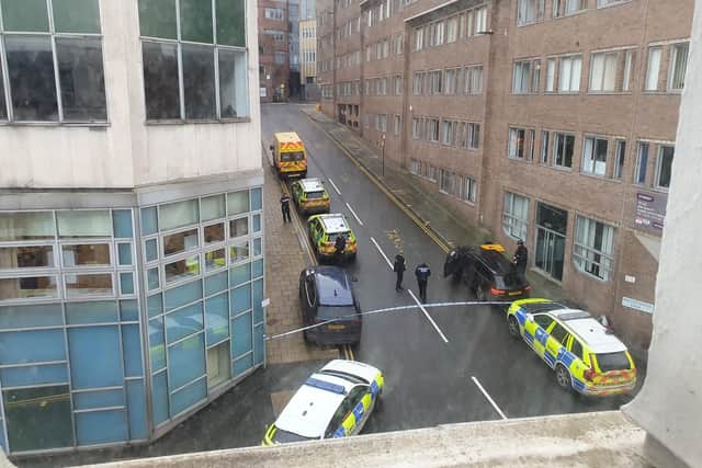Armed police swooped on a job centre in Sheffield