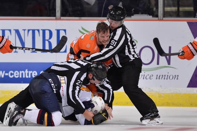 ALL ACTION: Sheffield Steelers' Robert Dowd.