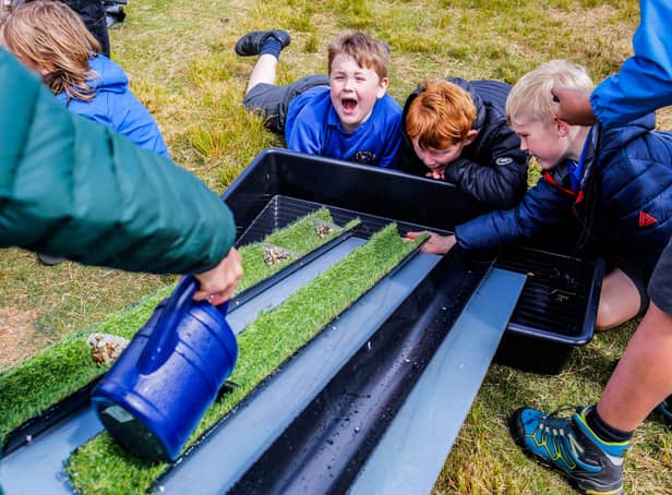 Youngsters taking part in the Let's Learn Moor event.  Photograph: Stuart Boulton