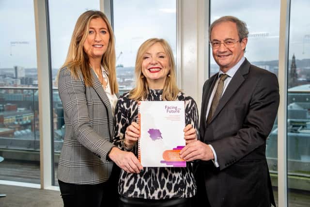 (from left) Susan Allen, CEO of Yorkshire Building Society, Tracy Brabin Mayor of West Yorkshire and John Heaps, Chair of Yorkshire Building Society at the report's launch. (Photo supplied by Yorkshire Building Society)