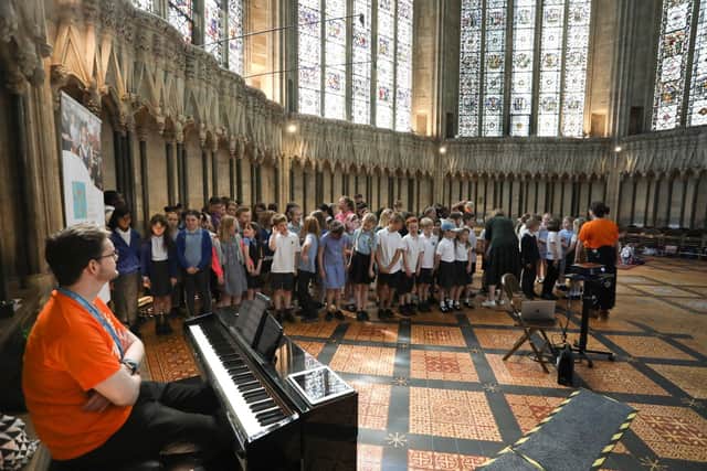 Children taking part in the celebration of music with the Richard Shephard Music Foundation. Image: Duncan Lomax, Ravage Productions