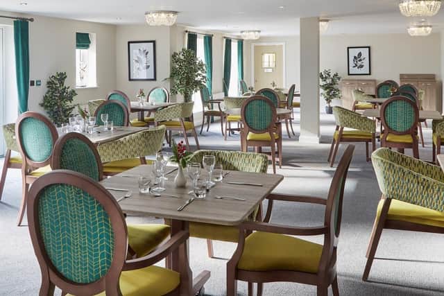 The restaurant at The Spindles retirement living community in Menston, near Ilkley