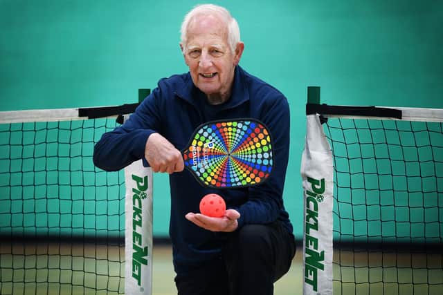 Keith Grainge playing Pickleball at Tadcaster Leisure Centre (Picture: Jonathan Gawthorpe)