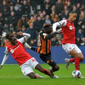 BIG DECISION: But Rotherham United manager Matt Taylor felt it was the right decision to send Domingos Quina off for a professional foul on Adama Traore
