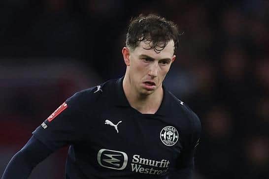WOODWORK: Jensen Weir hit a post for Wigan Athletic (Image: Richard Pelham/Getty Images)