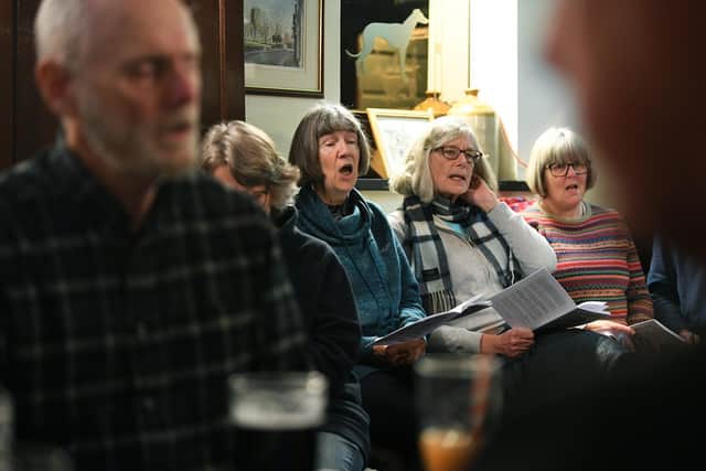 Ecclesfield Carols is an unbroken tradition, spanning 200 years, of singing in pubs. It begins the week after Armistice, in Sheffield villages, and is 'carols as it used to be'. Now, with fewer pubs, they've found a new home at The Greyhound. 
Picture Jonathan Gawthorpe