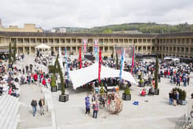 Coronation celebrations at The Piece Hall, Halifax, earlier this year.