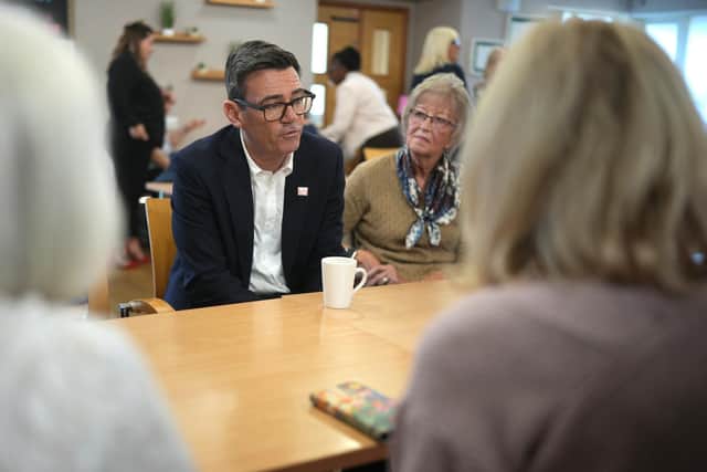 Prime Minister Andy Burnham during a visit to the dementia-friendly Forget Me Not Cafe in Salford. PIC: Christopher Furlong/PA Wire