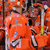 TRAGIC: Sheffield Steelers' prospect Alex Graham (centre) was found dead last week, aged just 20. Picture courtesy of Dean Woolley/Steelers Media.