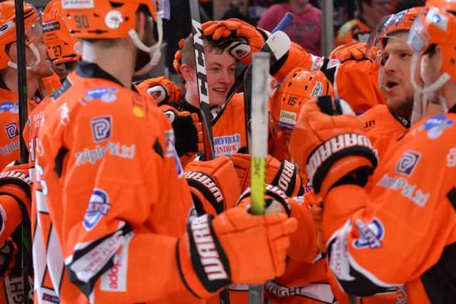 TRAGIC: Sheffield Steelers' prospect Alex Graham (centre) was found dead last week, aged just 20. Picture courtesy of Dean Woolley/Steelers Media.
