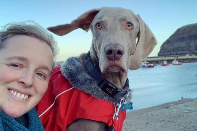 Sarah with her dog Sprocket