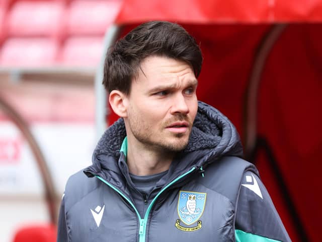 SUNDERLAND, ENGLAND - MAY 04:  Danny Rohl, Manager of Sheffield Wednesday, looks on prior to the Sky Bet Championship match between Sunderland and Sheffield Wednesday at Stadium of Light on May 04, 2024 in Sunderland, England. (Photo by Nigel Roddis/Getty Images)