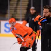 READY TO GO: Aaron Fox watches his Sheffield Steelers perform their practice drills as part of their preparations for the 2022-23 Elite League campaign.