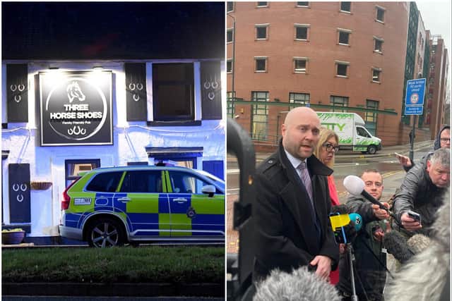 Detective Chief Inspector James Entwistle, right, who is leading the investigation, held a press conference outside Leeds General Infirmary following the incident in Oulton. Pictures: NationalWorld