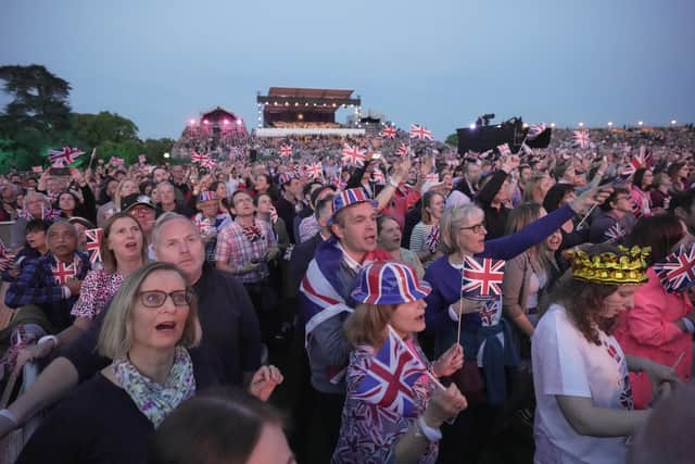 The crowd at the Coronation Concert held in the grounds of Windsor Castle, Berkshire. PIC: Kin Cheung/PA Wire