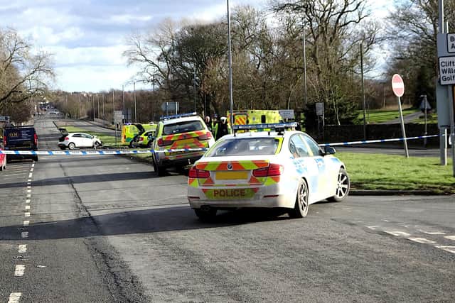 Police at the scene of an accident. PIC: Stuart Black