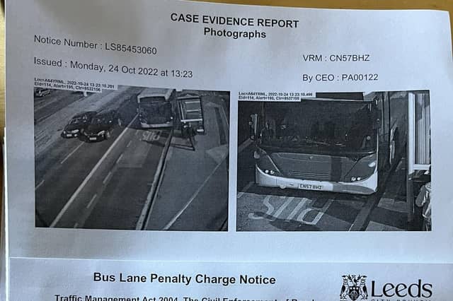 Connexions shared this image on Facebook of the 'evidence' their bus was in a bus lane