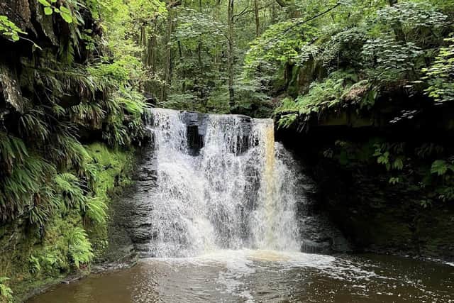 The waterfall at Goit Stock Woods