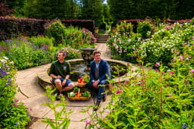 Newby Hall's Head Gardener  Lawrence Wright, left, and Harrogate Autumn Flower show director Nick Smith, right. Picture By Yorkshire Post Photographer,  James Hardisty.
