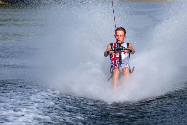 Olly Moore, 17, of Goole, preparing for the World Barefoot Water Skiing Championships.