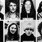 Some of the vicims of Peter Sutcliffe, the Yorkshire Ripper. Top row (left to right) Wilma McCann, Emily Jackson, Irene Richardson and Patricia Atkinson. Underneath (left to right) Jayne McDonald, Jean Jordan, Yvonne Pearson and Helen Rytka.