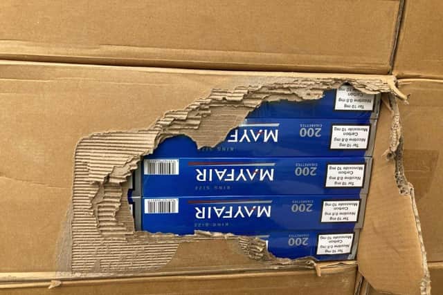 The cigarettes, found in eight containers, were worth about £44m in unpaid taxes, His Majesty's Revenue and Customs (HMRC) said.