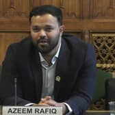 HEARING: Former Yorkshire CCC cricketer Azeem Rafiq in front of the Digital, Culture, Media and Sport Committee at the House of Commons on the subject of racism in cricket. Picture:: House of Commons/PA