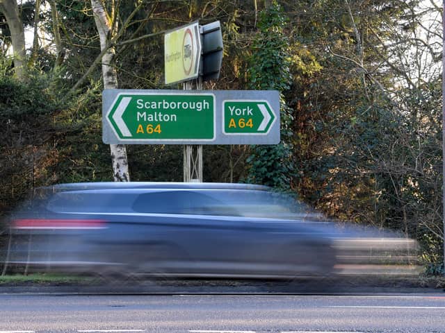 Road signs near the A64. PIC: Simon Hulme