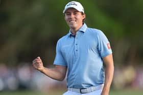 Winning feeling: Matt Fitzpatrick of Sheffield celebrates victory over Jordan Spiethat the RBC Heritage at Harbour Town Golf Links in South Carolina. (Photo by Andrew Redington/Getty Images)