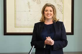 Penny Mordaunt addresses the media and supporters during a press conference to launch her bid to become the next Prime Minister. (Pic credit: Leon Neal / Getty Images)