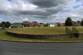 The raised village green at Scorton, one of only two in England.