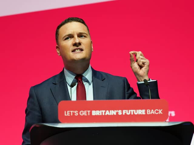 Wes Streeting, Shadow Secretary of State for Health and Social Care, delivers his speech on the final day of the Labour Party conference. PIC: Ian Forsyth/Getty Images