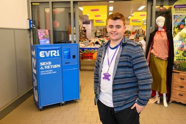Scope's Doncaster shop is believed to be the first charity shop in the UK to host an in-store parcel locker, marking another milestone in the partnership between Evri and Scope. (Photo supplied by Evri)