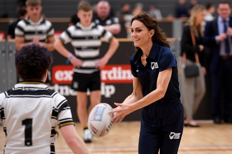 The Princess of Wales, Patron of the Rugby Football League, visited Hull to take part in a Rugby League Inclusivity Day hosted by the Rugby Football League, Hull FC and the University of Hull. Picture taken by Yorkshire Post Photographer Simon Hulme