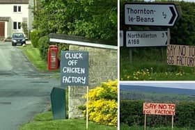 Residents\' placards in Thornton le Beans Picture: Stuart Minting