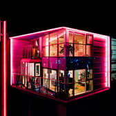 The duplex penthouse can be lit up in pink at the flick of a switch
