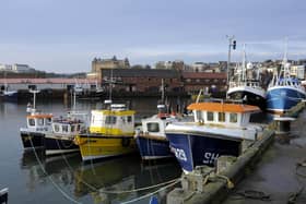 Fishing boats in Scarborough harbour.