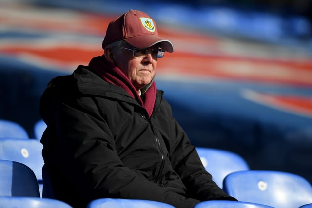 LONDON, ENGLAND - FEBRUARY 26: A Burnley supporter looks on prior to the Premier League match between Crystal Palace and Burnley at Selhurst Park on February 26, 2022 in London, England. (Photo by Tom Dulat/Getty Images)